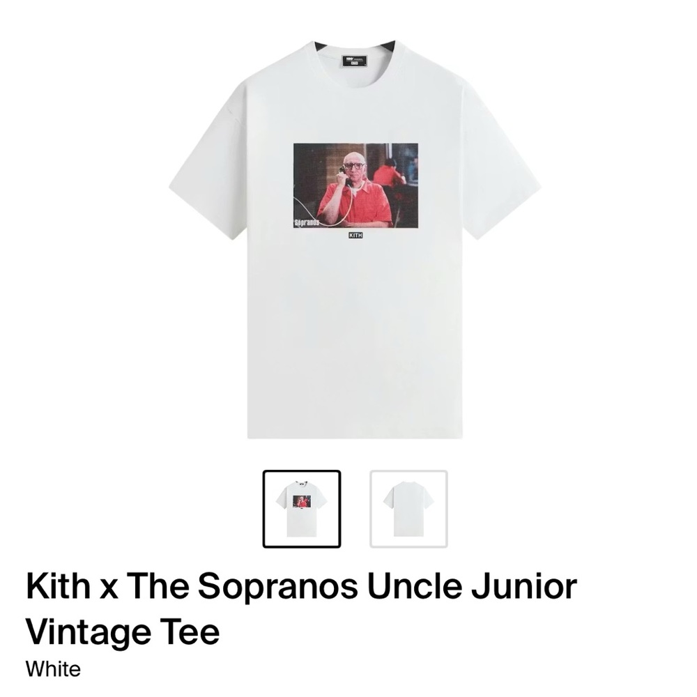 NWT - Kith x The Sopranos Uncle Junior Vintage Tee- White - S